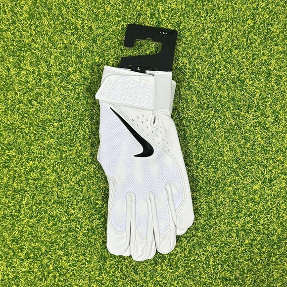 Nike Alpha Elite Size Large Baseball Batting Gloves White Black FD7816-132 - Picture 1 of 6